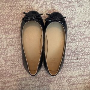 Navy Blue Janie and Jack Shiny Black Flats with Bow